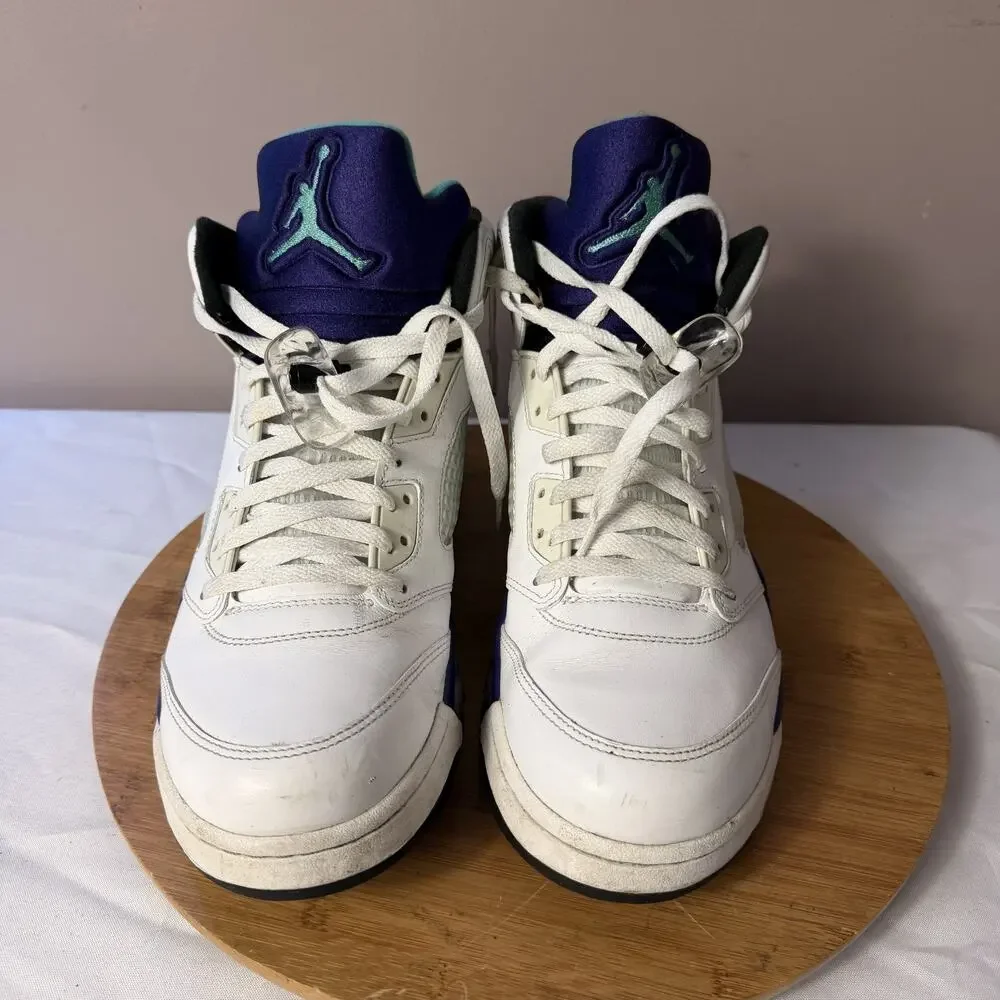 Air Jordan 5 Retro Grape 2013 Men’s Size 12 White Purple Emerald 138027-108